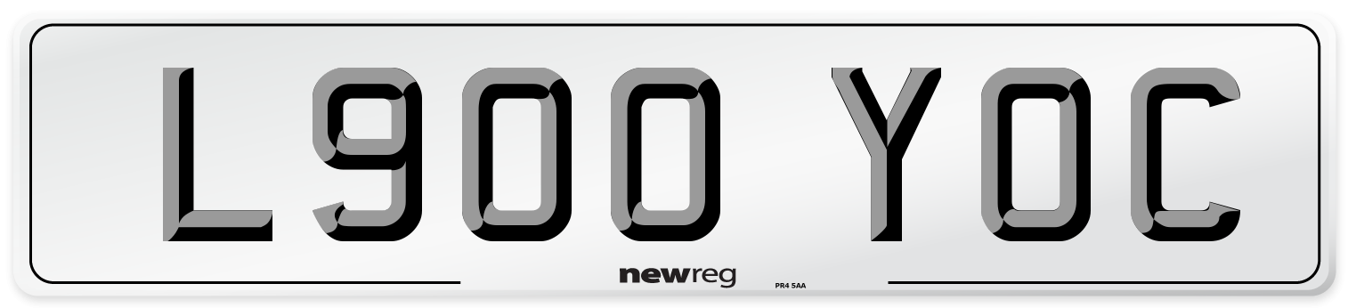 L900 YOC Number Plate from New Reg